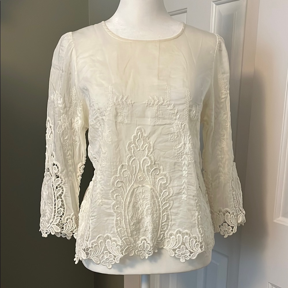 Dolce Vita Cream Lace Blouse